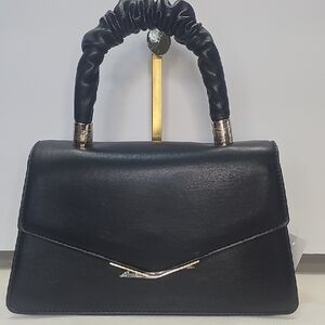 Aldo Bilitha Black Satchel with Gold Accent, With crossbody Strap New With Tags‎